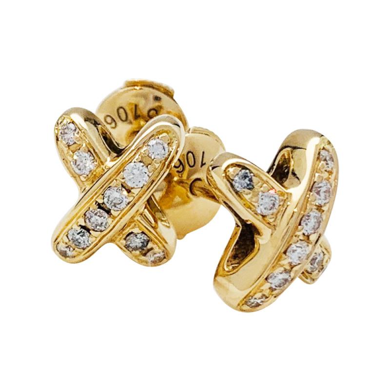 [Topon Jewelry]JEUX DE GOLD DIAMOND EARRINGS