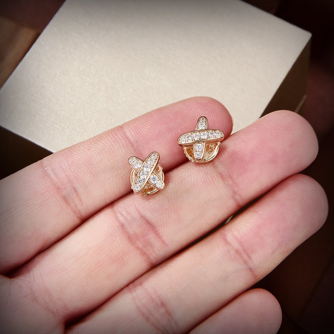 [Topon Jewelry]JEUX DE GOLD DIAMOND EARRINGS