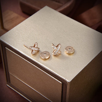 [Topon Jewelry]JEUX DE GOLD DIAMOND EARRINGS