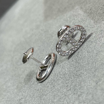 [Topon Jewelry]HM FULL DIAMOND PIG NOSE STUD EARRINGS