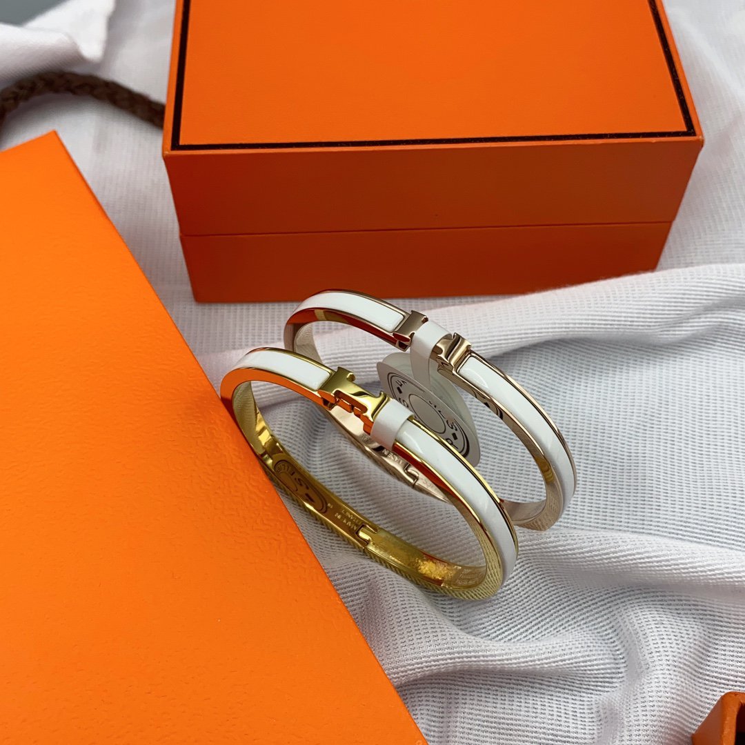 [Topon]CLASSIC HM CLIC WHITE 8MM ENAMEL BRACELET