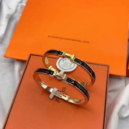 [Topon]CLASSIC HM CLIC BLACK 8MM ENAMEL BRACELET