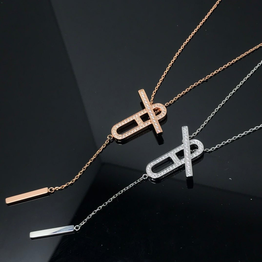 [Topon]HM NECKLACE PLATINUM ROSE GOLD DIAMOND