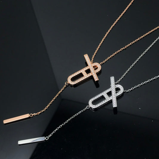 [Topon]HM NECKLACE PLATINUM ROSE GOLD DIAMOND