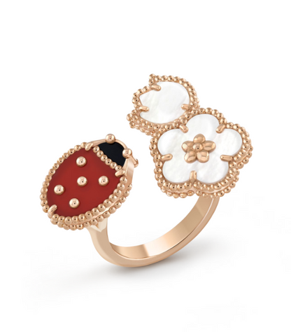 [Topon Jewelry]LUCKY 3 MOTIF ROSE GOLD RING