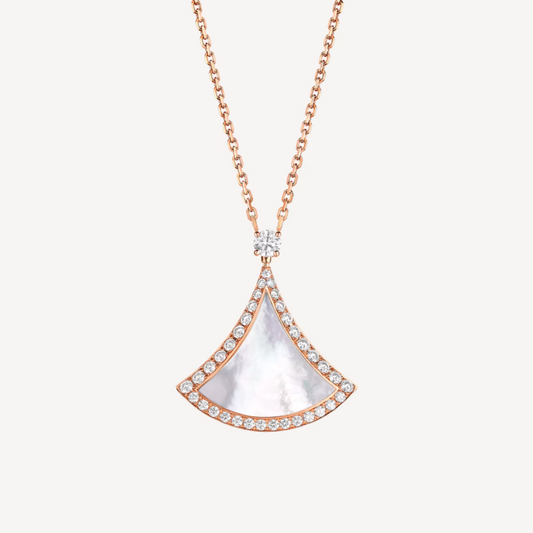 [Topon Jewelry]DREAM MOP DIAMOND PAVED PINK GOLD NECKLACE