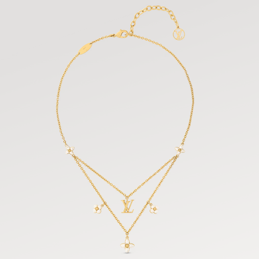 [Topon Jewelry]FLOWERGRAM GOLD MOP DOUBLE ROW NECKLACE