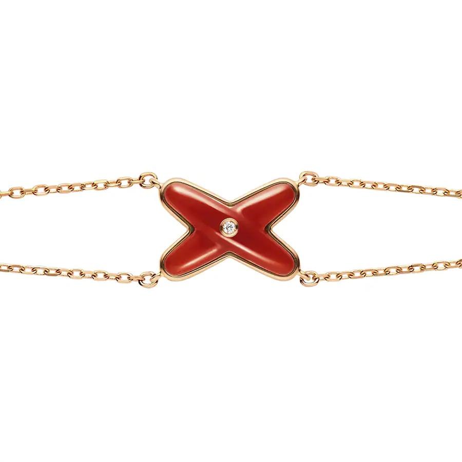 [Topon Jewelry]JEUX BRACELET CARNELIAN PINK GOLD 1 DIAMOND