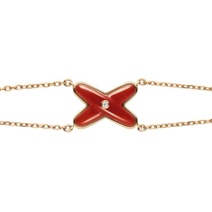 [Topon Jewelry]JEUX BRACELET CARNELIAN PINK GOLD 1 DIAMOND