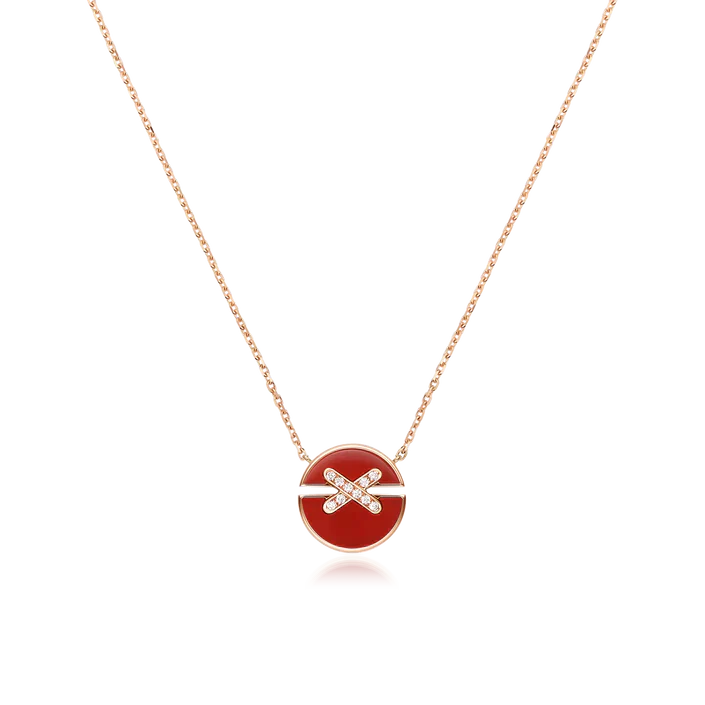 [Topon Jewelry]JEUX DE ROSE GOLD DIAMOND NECKLACE