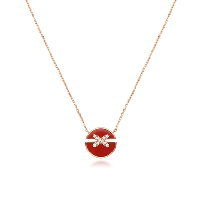 [Topon Jewelry]JEUX DE ROSE GOLD DIAMOND NECKLACE