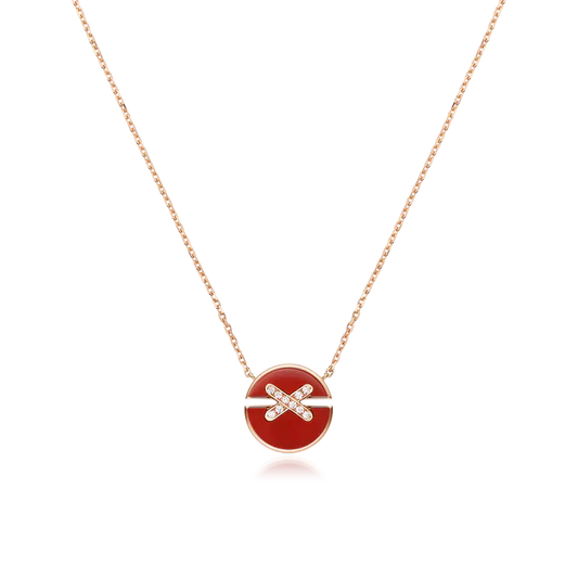 [Topon Jewelry]JEUX DE ROSE GOLD DIAMOND NECKLACE