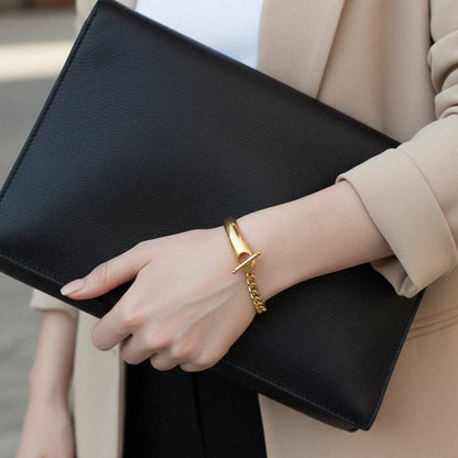[Topon]Myrna Chained Gold Bangle