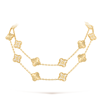 [Topon]CLOVER 20 MOTIFS LASER DIAMOND NECKLACE