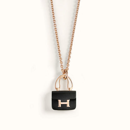 [Topon Jewelry]CONSTANCE BLACK PEDANT PINK GOLD NECKLACE