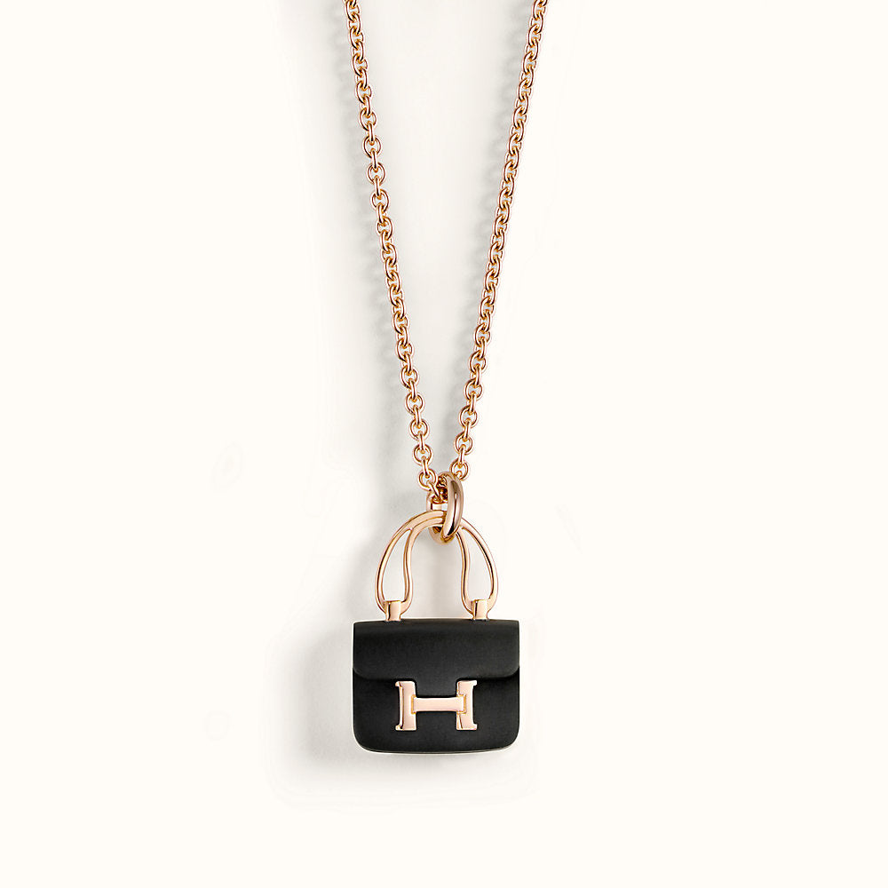 [Topon]CONSTANCE BLACK PEDANT PINK GOLD NECKLACE