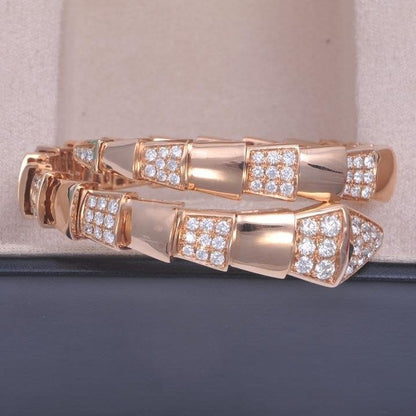 [Topon Jewelry]SERPENTI WIDE BRACELET PINK GOLD DIAMOND