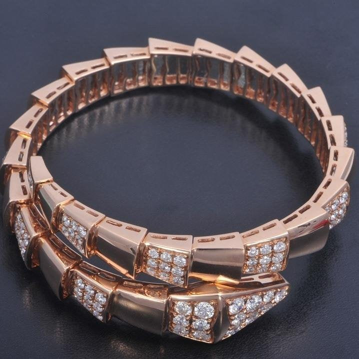 [Topon Jewelry]SERPENTI WIDE BRACELET PINK GOLD DIAMOND