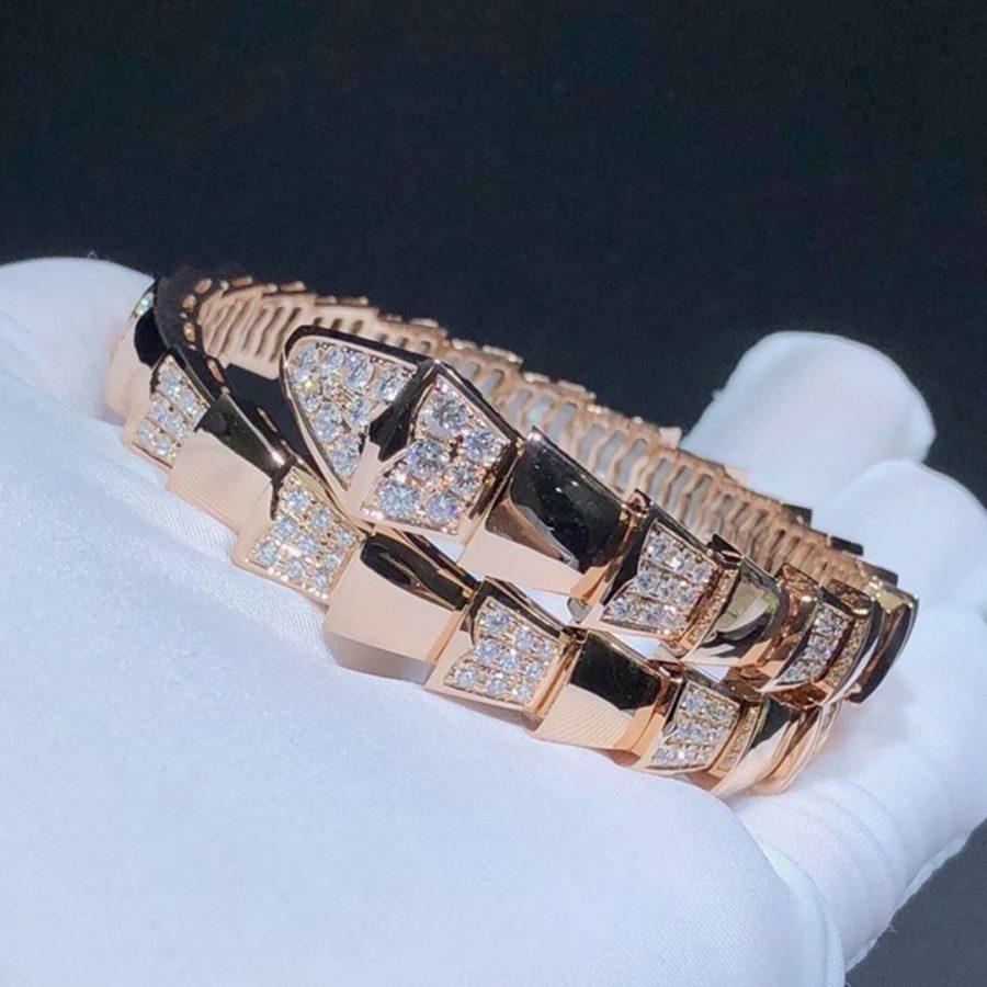 [Topon Jewelry]SERPENTI WIDE BRACELET PINK GOLD DIAMOND