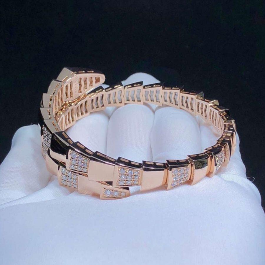 [Topon Jewelry]SERPENTI WIDE BRACELET PINK GOLD DIAMOND