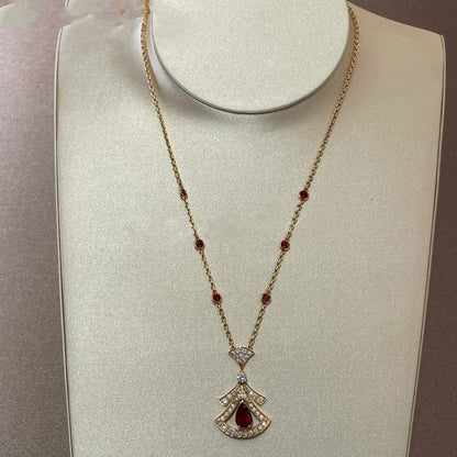 [Topon Jewelry]DREAM NECKLACE CARNELIAN DIAMOND PINK GOLD