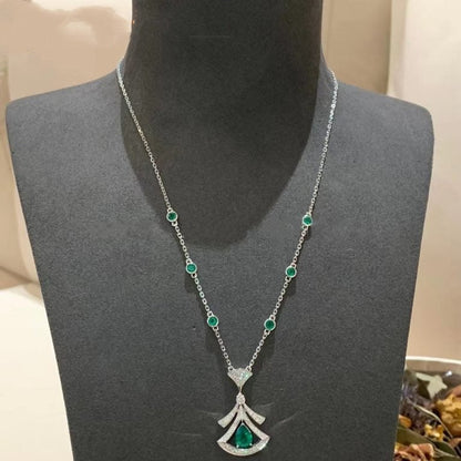 [Topon Jewelry]DREAM NECKLACE MALACHITE DIAMOND SILVER