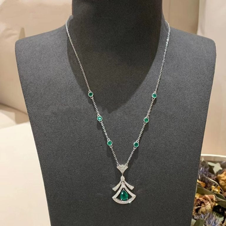 [Topon Jewelry]DREAM NECKLACE MALACHITE DIAMOND SILVER