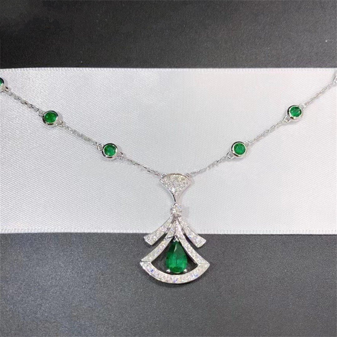 [Topon Jewelry]DREAM NECKLACE MALACHITE DIAMOND SILVER