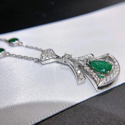 [Topon Jewelry]DREAM NECKLACE MALACHITE DIAMOND SILVER