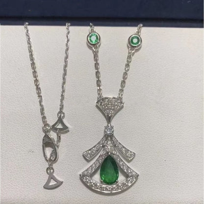 [Topon Jewelry]DREAM NECKLACE MALACHITE DIAMOND SILVER