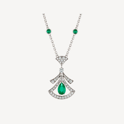 [Topon Jewelry]DREAM NECKLACE MALACHITE DIAMOND SILVER