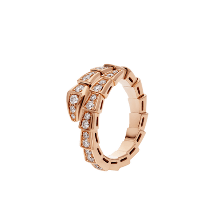 [Topon Jewelry]SERPENTI RING PINK GOLD DIAMOND PAVED 4MM