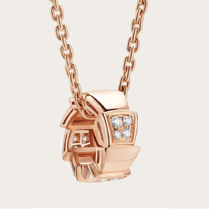 [Topon Jewelry]SERPENTI PEDANT DIAMOND PINK GOLD NECKLACE