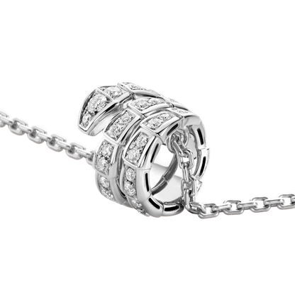 [Topon Jewelry]SERPENTI SILVER NECKLACE DOUBLE RING DIAMOND