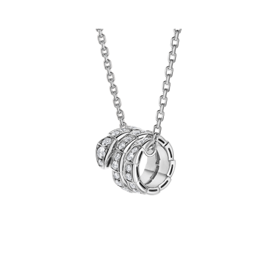 [Topon Jewelry]SERPENTI SILVER NECKLACE DOUBLE RING DIAMOND