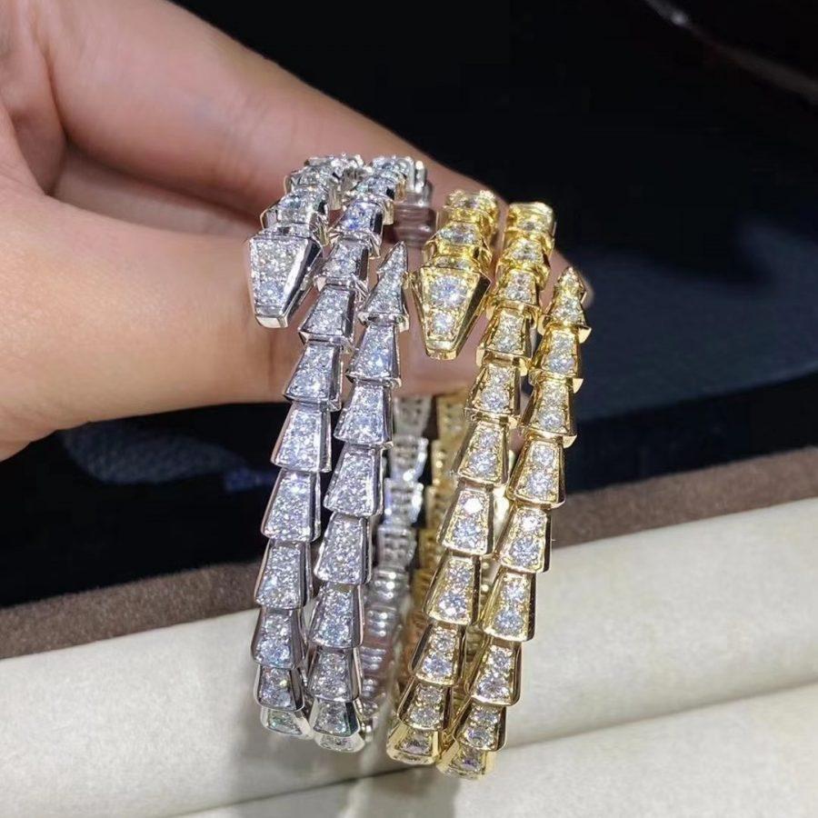 [Topon Jewelry]SERPENTI BRACELET GOLD DIAMOND DOUBLE ROW