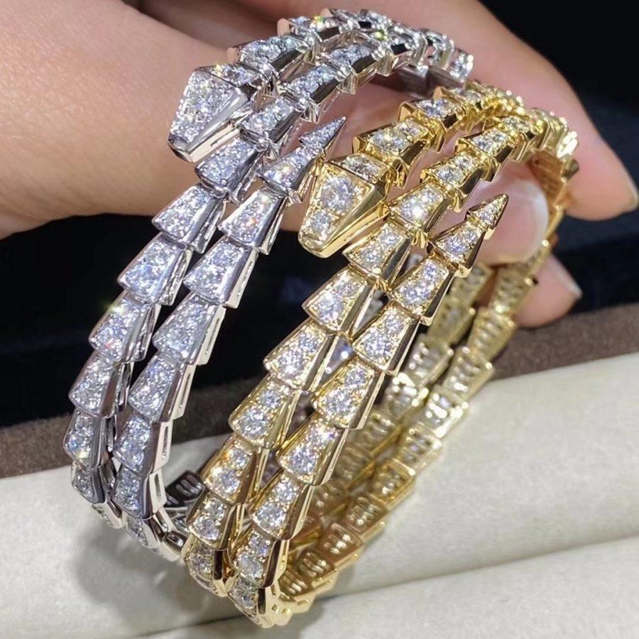 [Topon Jewelry]SERPENTI BRACELET GOLD DIAMOND DOUBLE ROW