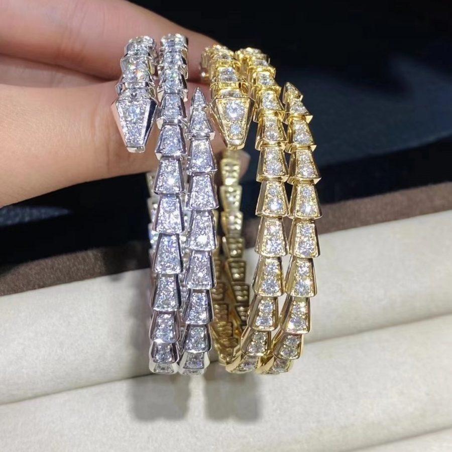 [Topon Jewelry]SERPENTI BRACELET GOLD DIAMOND DOUBLE ROW