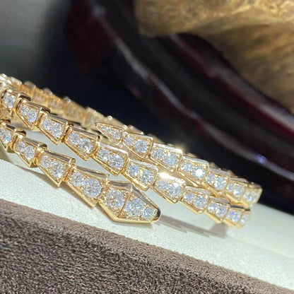 [Topon Jewelry]SERPENTI BRACELET GOLD DIAMOND DOUBLE ROW