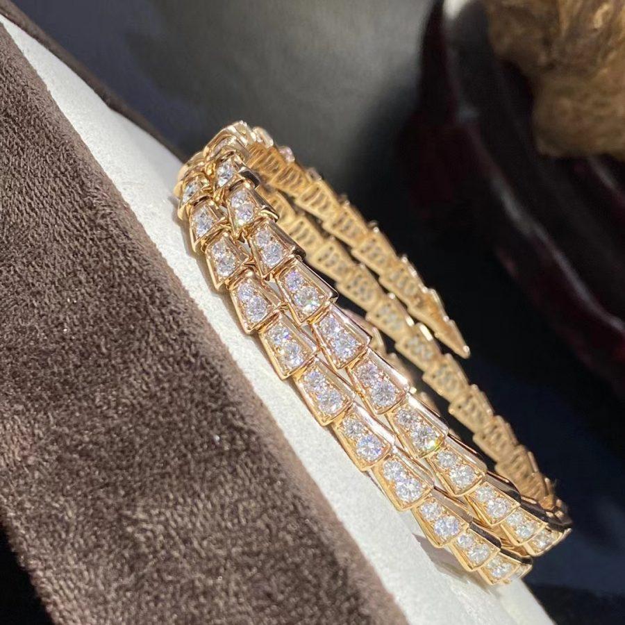 [Topon Jewelry]SERPENTI BRACELET GOLD DIAMOND DOUBLE ROW