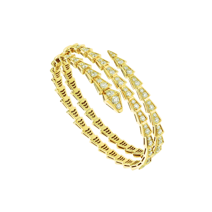 [Topon Jewelry]SERPENTI BRACELET GOLD DIAMOND DOUBLE ROW