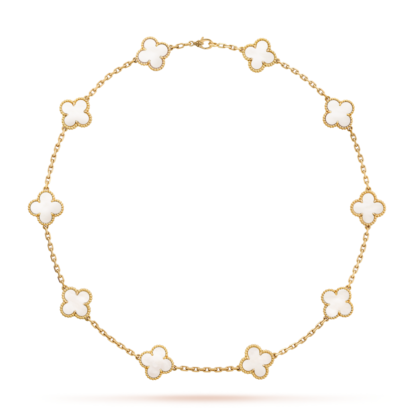 [Topon]CLOVER 10 MOTIFS WHITE MOTHER OF PEARL NECKLACE