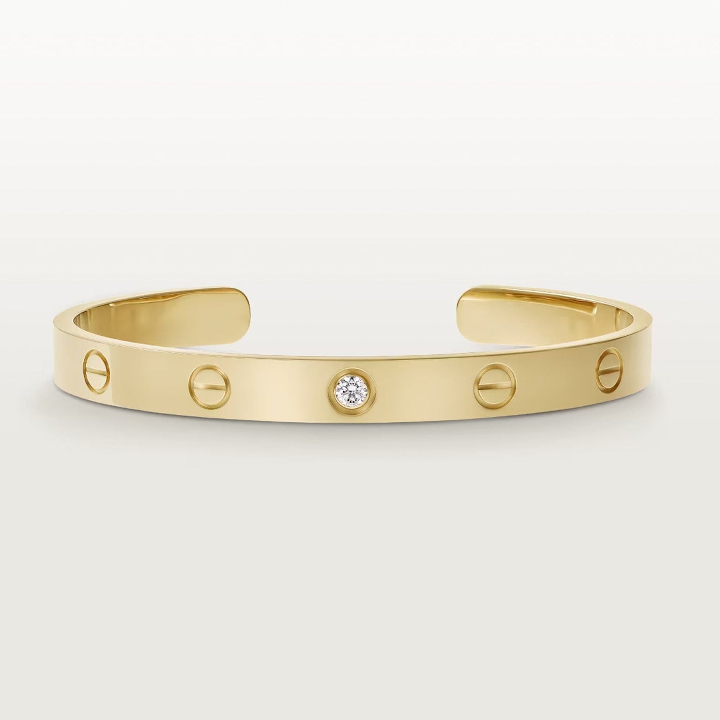 [Topon]LOVE BRACELET 6.1MM 1 DIAMOND OPEN CUFF