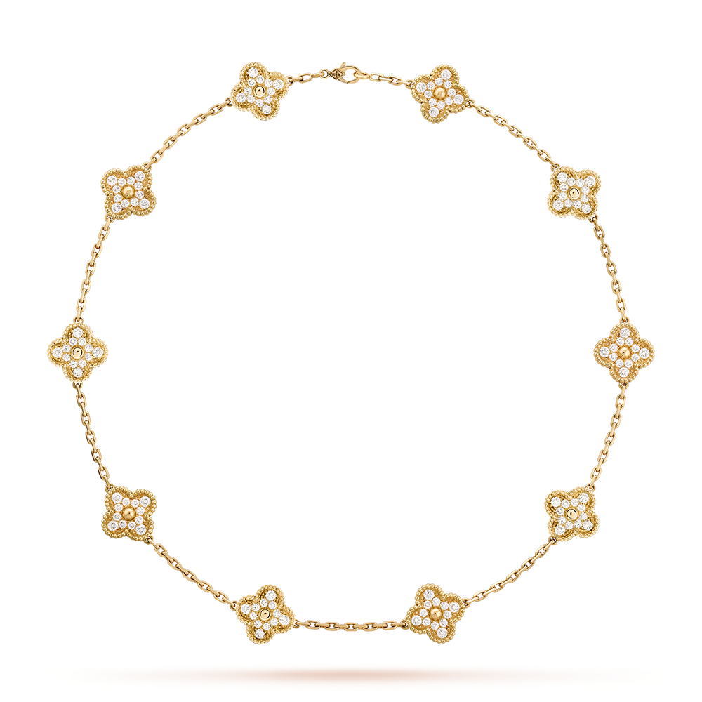 [Topon]CLOVER 10 MOTIFS DIAMOND NECKLACE