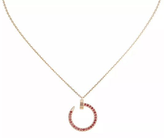 [Topon Jewelry]JUSTE NECKLACE GOLD RED DIAMONDS