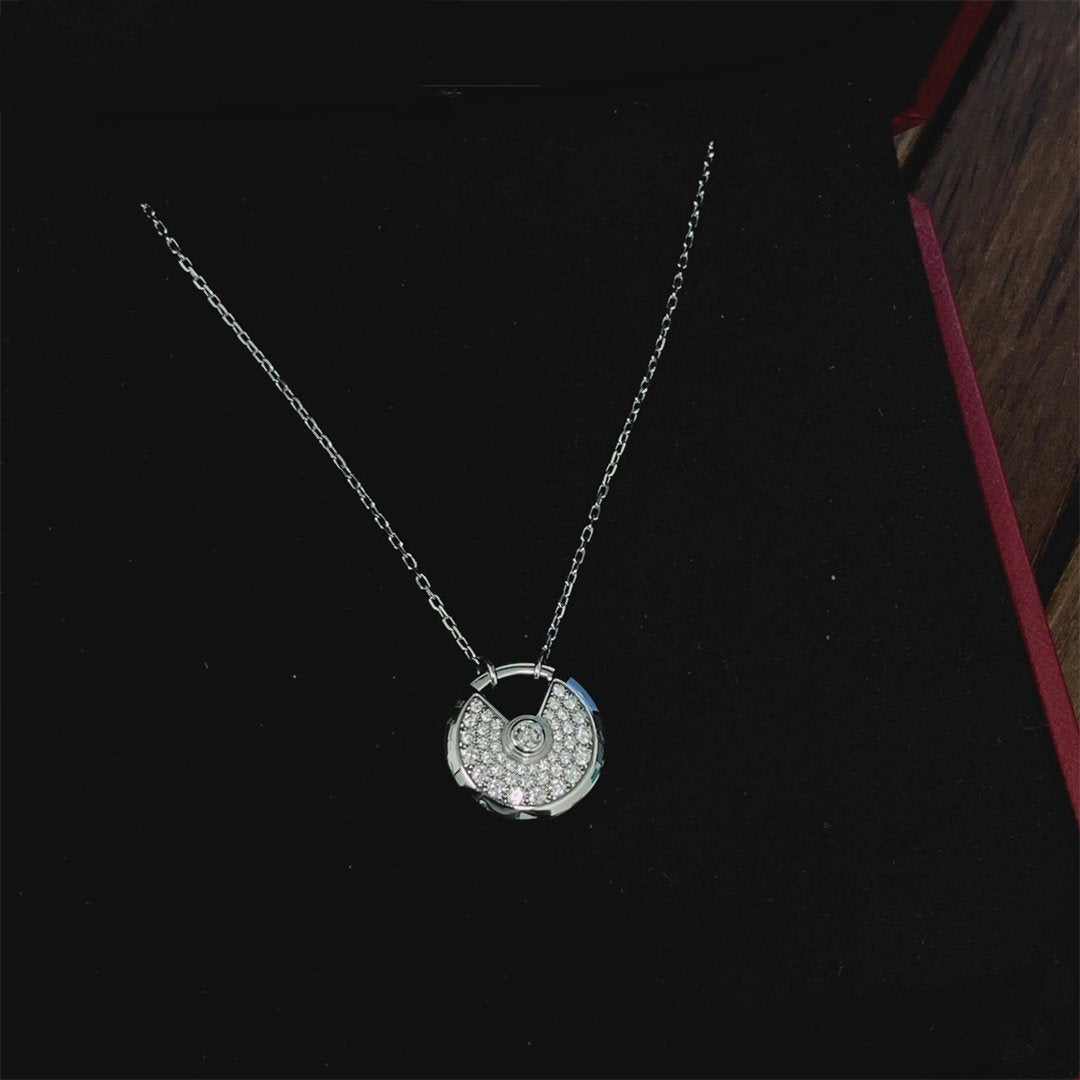 [Topon Jewelry]AMULETTE SILVER FULL DIAMOND NECKLACE