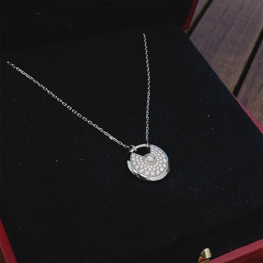 [Topon Jewelry]AMULETTE SILVER FULL DIAMOND NECKLACE