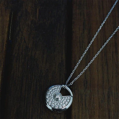 [Topon Jewelry]AMULETTE SILVER FULL DIAMOND NECKLACE