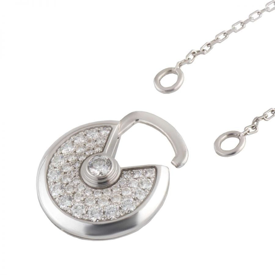 [Topon Jewelry]AMULETTE SILVER FULL DIAMOND NECKLACE