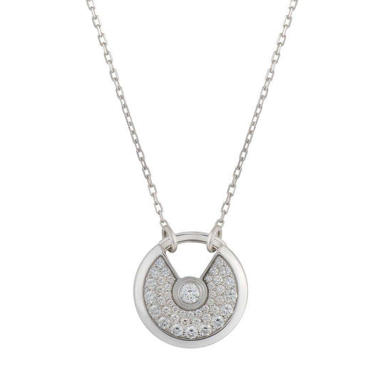 [Topon]AMULETTE SILVER FULL DIAMOND NECKLACE